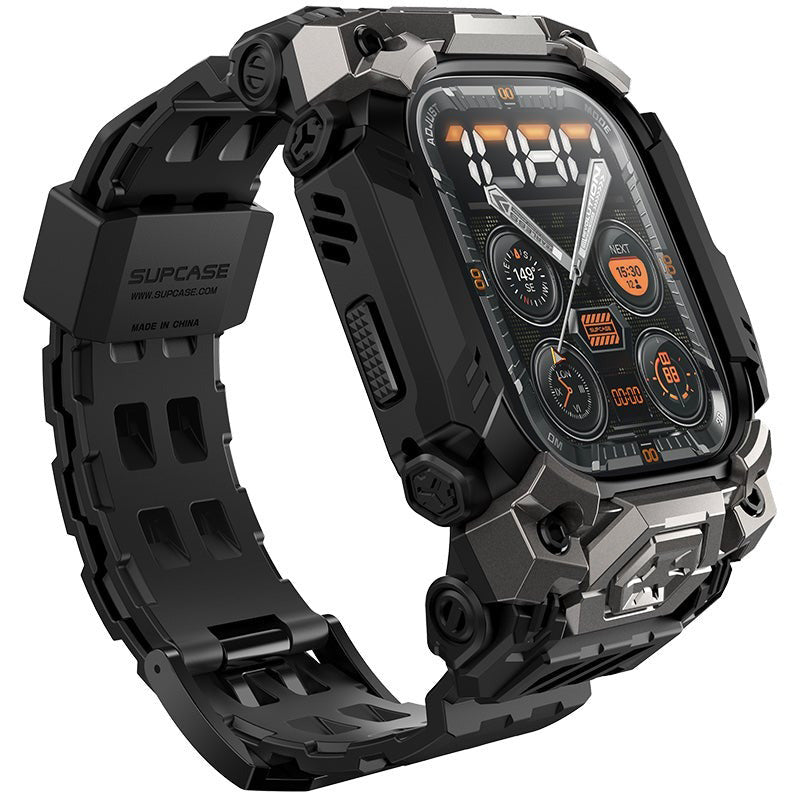 Schutzhülle mit Armband für Apple Watch Ultra 3/2/1 49mm, Supcase UB Ore, Schwarz-Grau