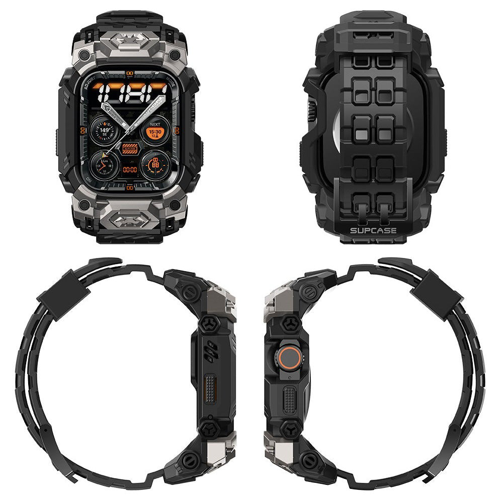 Schutzhülle mit Armband für Apple Watch Ultra 3/2/1 49mm, Supcase UB Ore, Schwarz-Grau