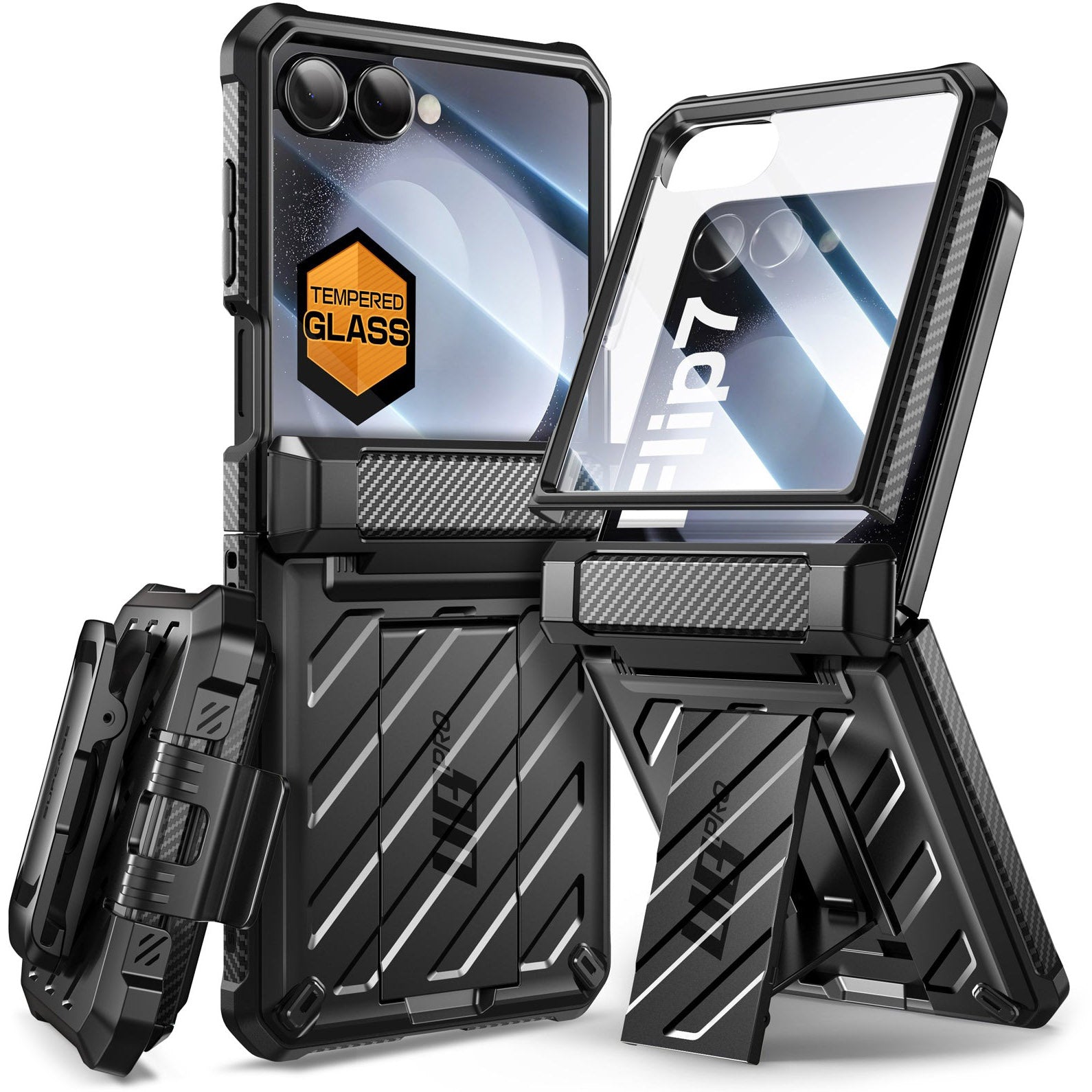 Handyhülle für Galaxy Z Flip7, Supcase UB Pro BackSP, Schwarz