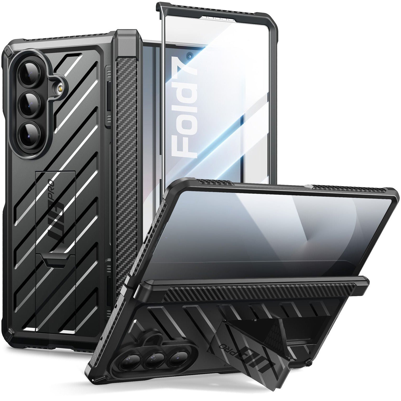 Handyhülle + Glas für Galaxy Z Fold7, Supcase UB Pro BackSP 9H, Schwarz