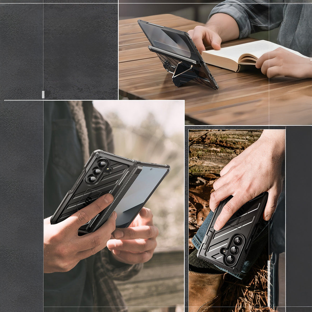 Handyhülle + Glas für Galaxy Z Fold7, Supcase UB Pro BackSP 9H, Schwarz