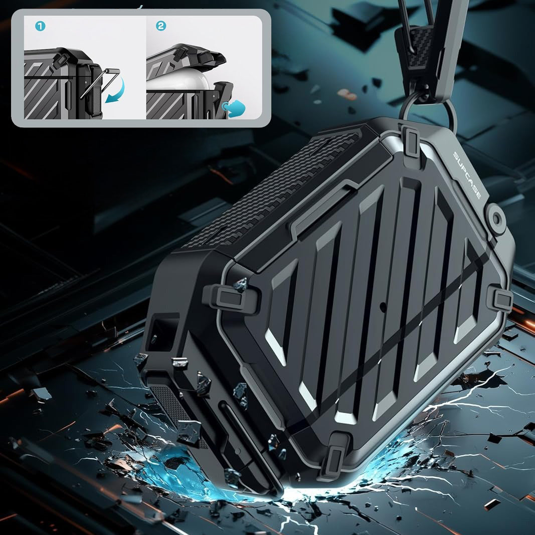 Schutzhülle für AirPods Pro 3, Supcase UB Pro IP68 wasserdicht mit MagSafe, Schwarz
