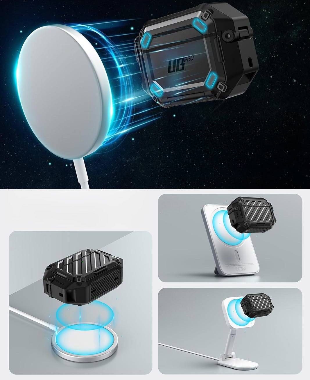 Schutzhülle für AirPods Pro 3, Supcase UB Pro IP68 wasserdicht mit MagSafe, Schwarz