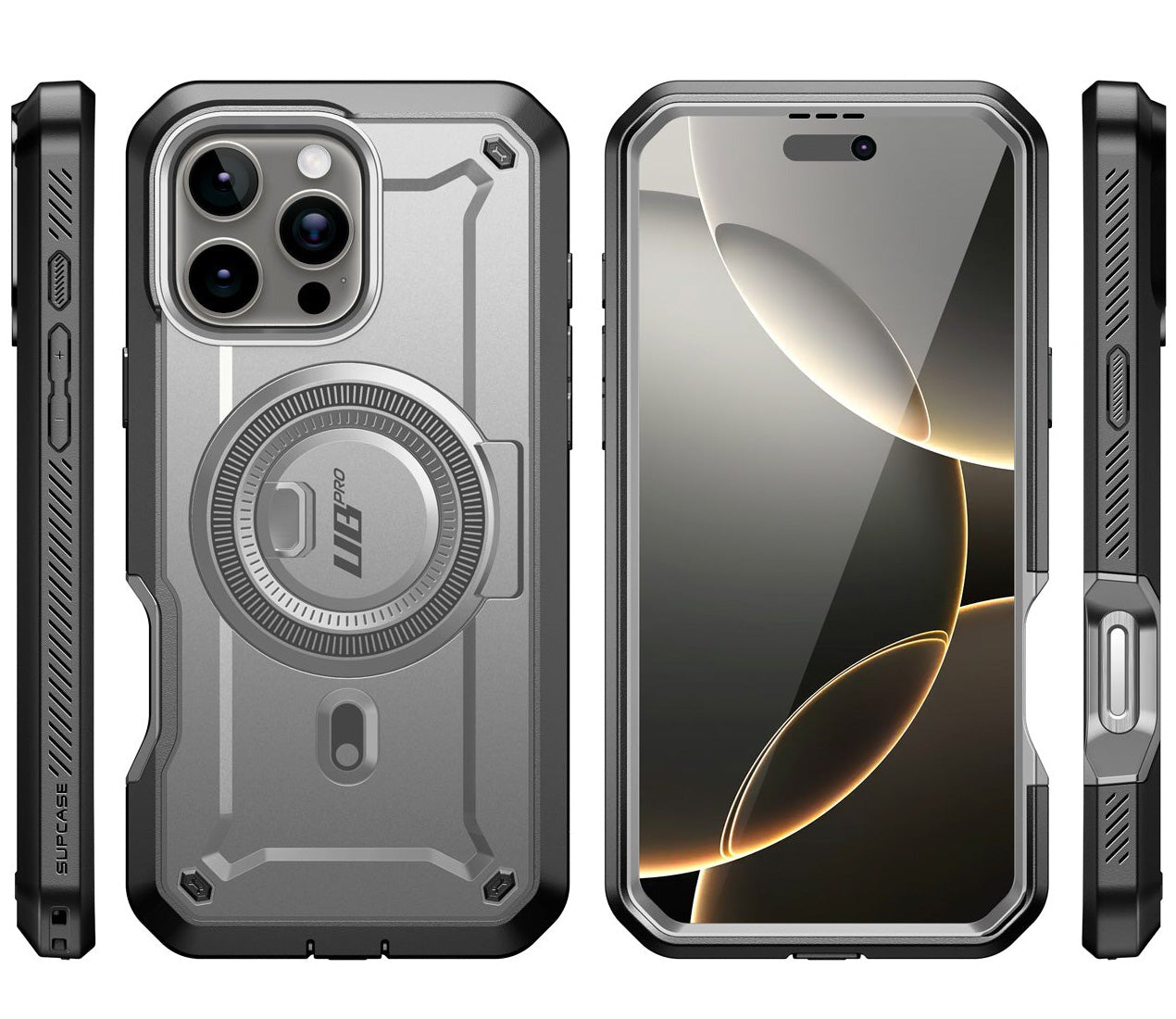 Handyhülle für iPhone 16 Pro, Supcase UB Pro Mag mit MagSafe SP, Grau