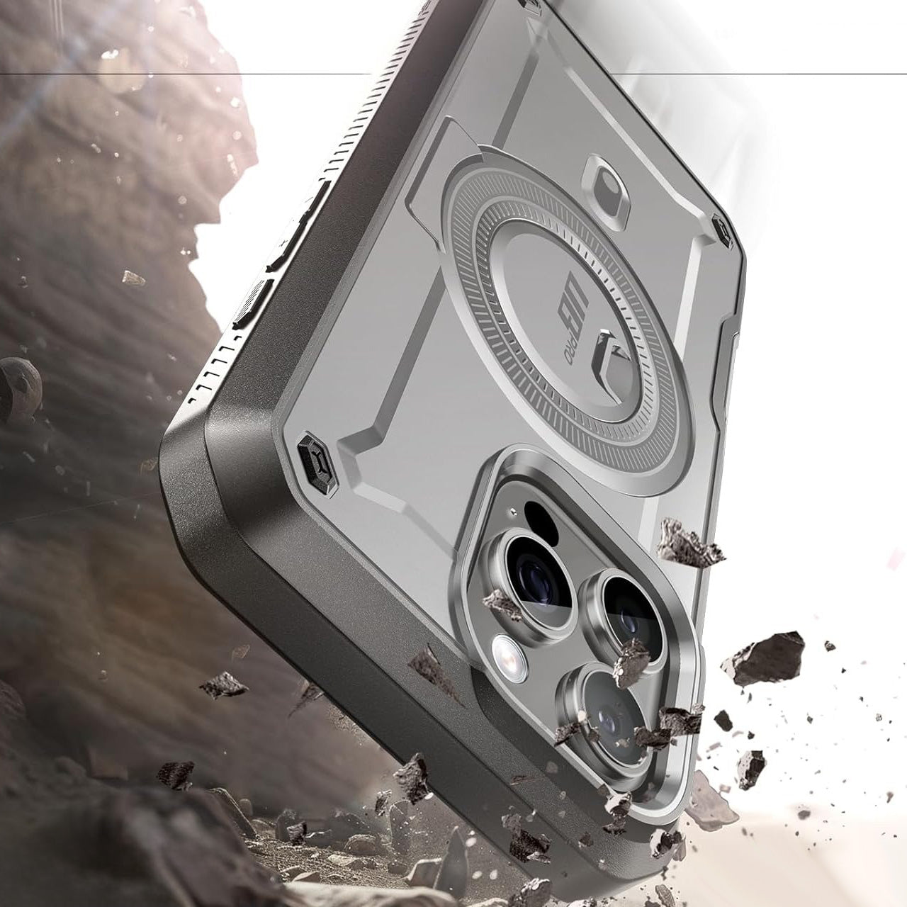 Handyhülle für iPhone 16 Pro, Supcase UB Pro Mag mit MagSafe SP, Grau
