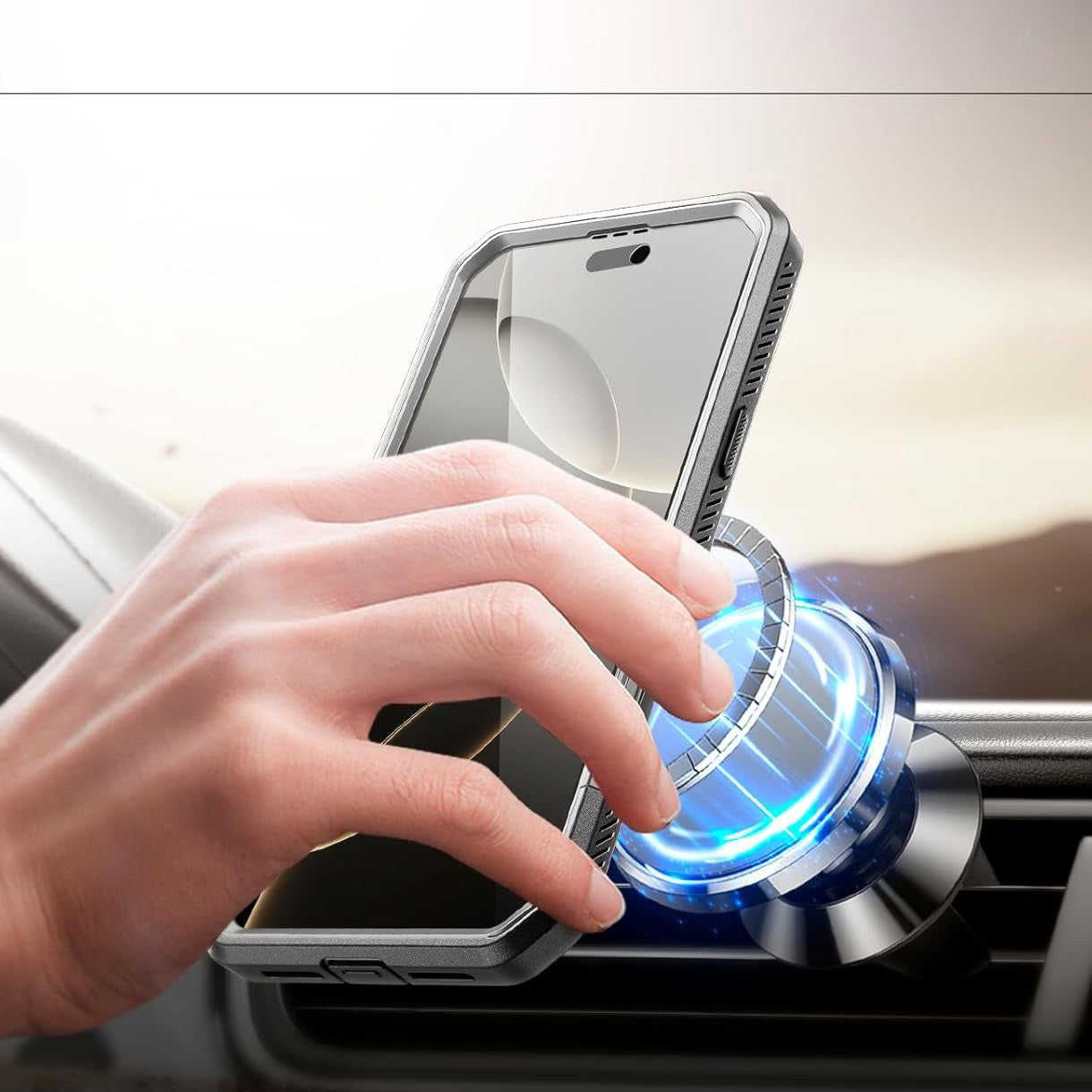 Handyhülle für iPhone 16 Pro, Supcase UB Pro Mag mit MagSafe SP, Grau