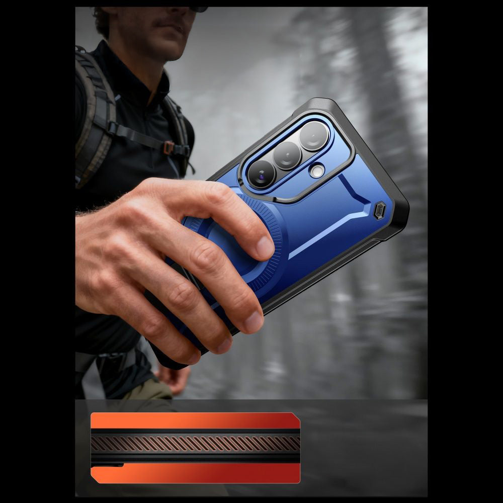Handyhülle für Galaxy S26, Supcase UB Pro Mag mit MagSafe SP+noSP, Blau-Schwarz