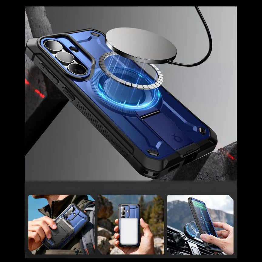 Handyhülle für Galaxy S26, Supcase UB Pro Mag mit MagSafe SP+noSP, Blau-Schwarz