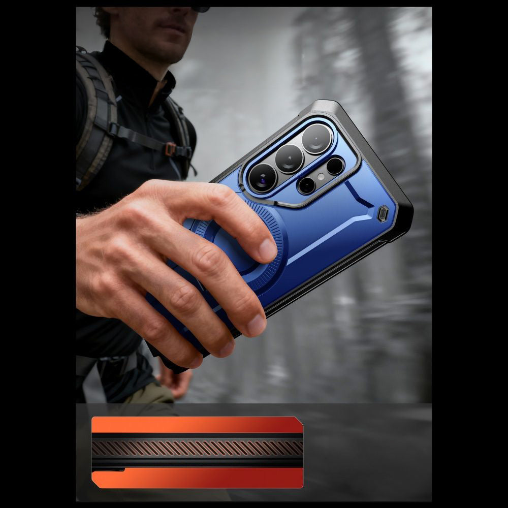 Handyhülle für Galaxy S26 Ultra, Supcase UB Pro Mag mit MagSafe SP+noSP, Blau-Schwarz