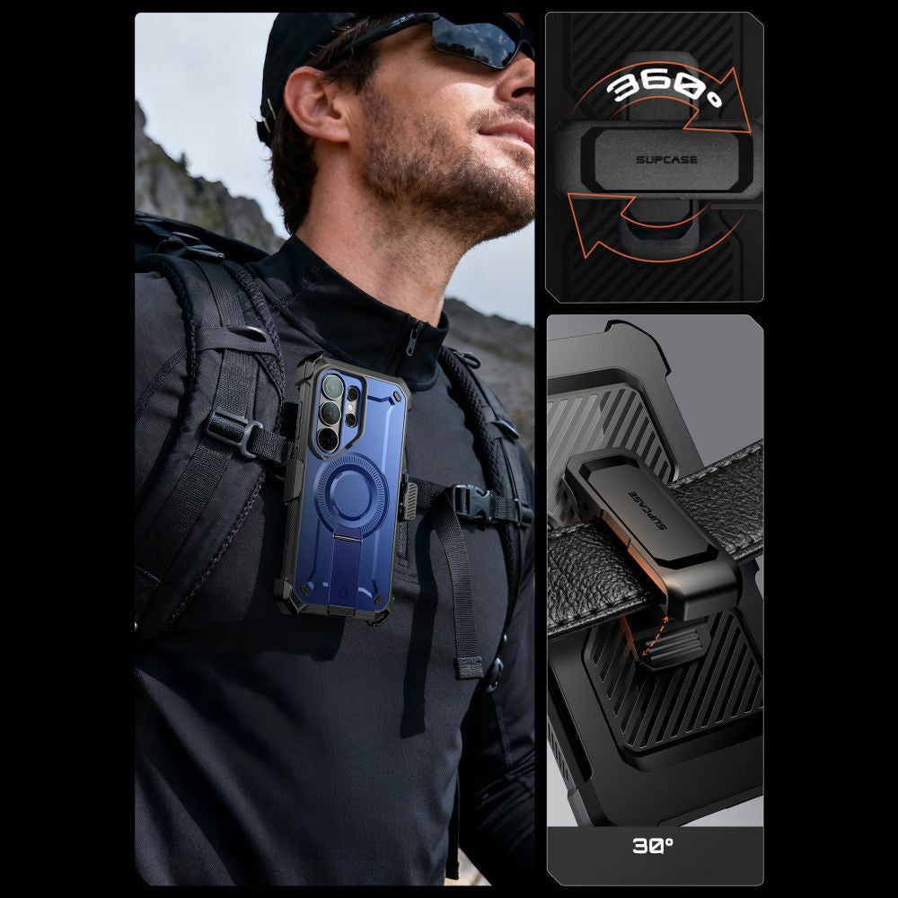 Handyhülle für Galaxy S26 Ultra, Supcase UB Pro Mag mit MagSafe SP+noSP, Blau-Schwarz