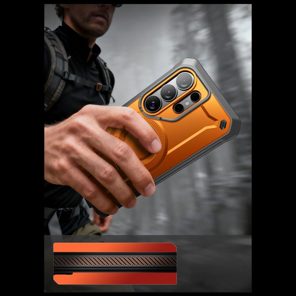 Handyhülle für Galaxy S26 Ultra, Supcase UB Pro Mag mit MagSafe SP+noSP, Orange-Grau
