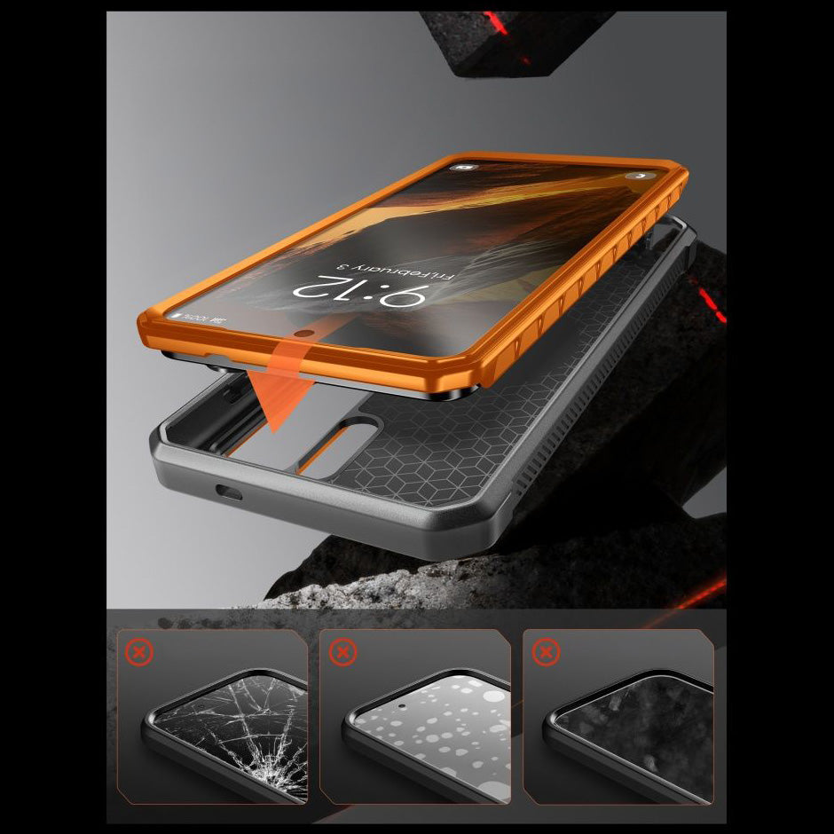 Handyhülle für Galaxy S26 Ultra, Supcase UB Pro Mag mit MagSafe SP+noSP, Orange-Grau