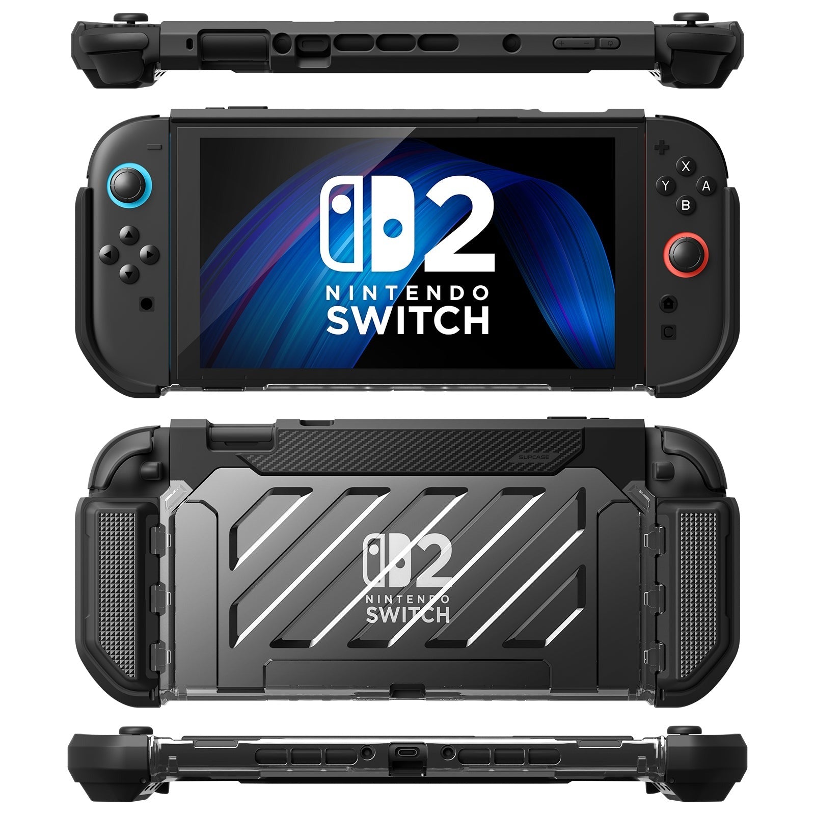 Schutzhülle für Nintendo Switch 2, Supcase UB Pro, Transparent-Schwarz
