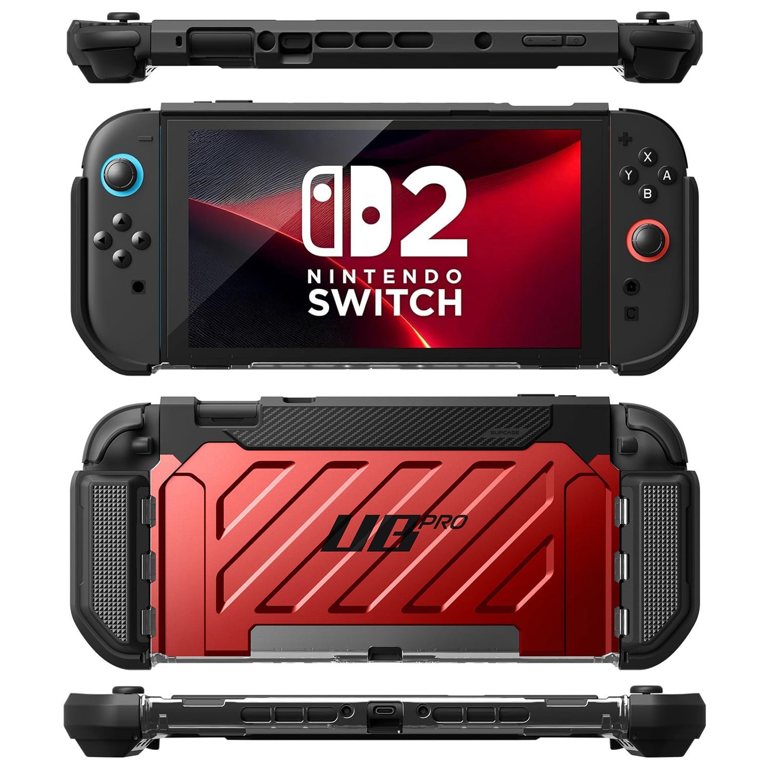 Schutzhülle für Nintendo Switch 2, Supcase UB Pro, Rot-Schwarz
