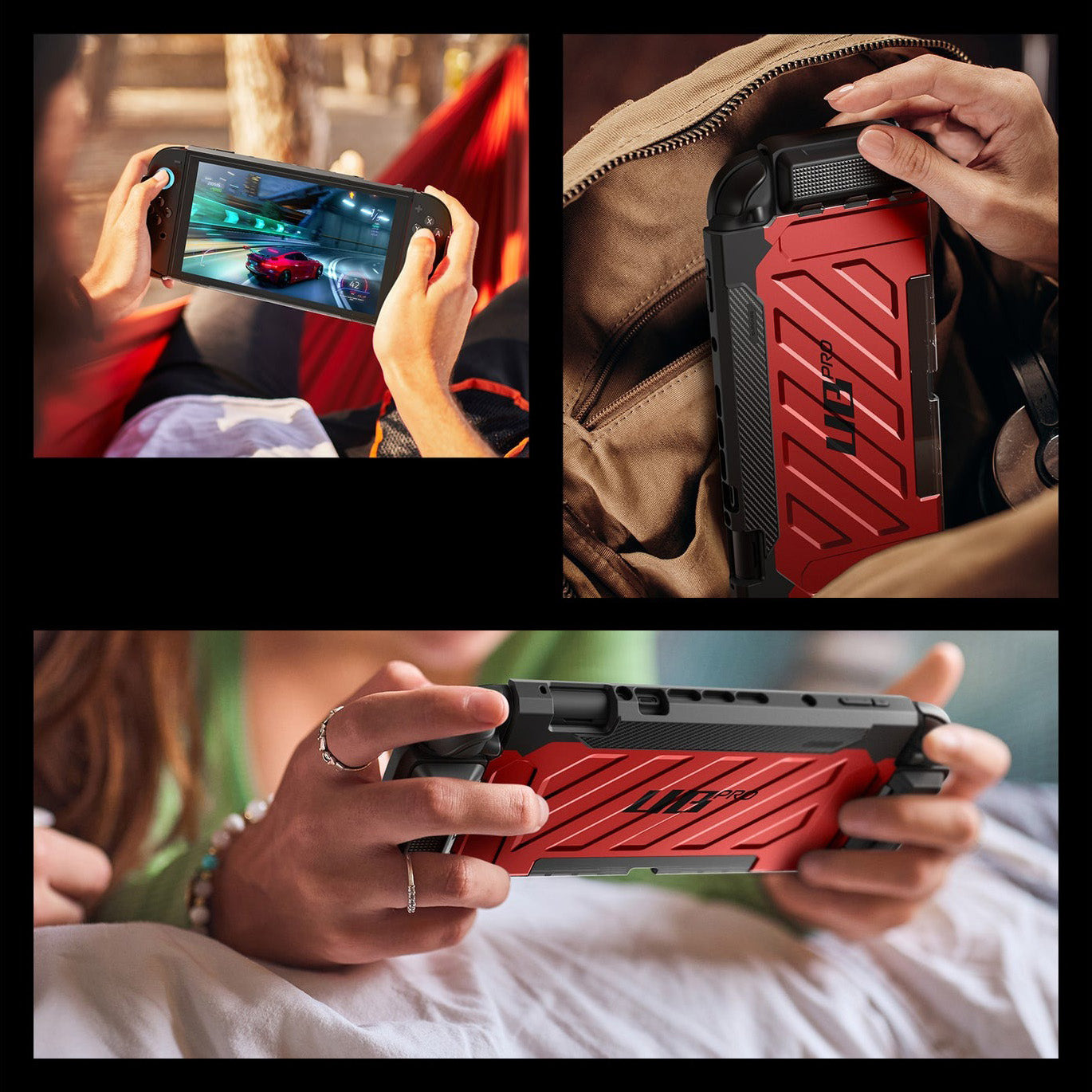Schutzhülle für Nintendo Switch 2, Supcase UB Pro, Rot-Schwarz