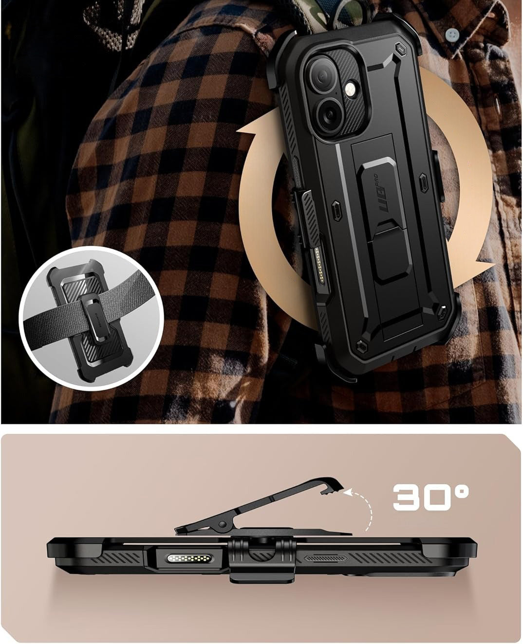 Handyhülle für iPhone 17, Supcase UB Pro SP (CC), Schwarz