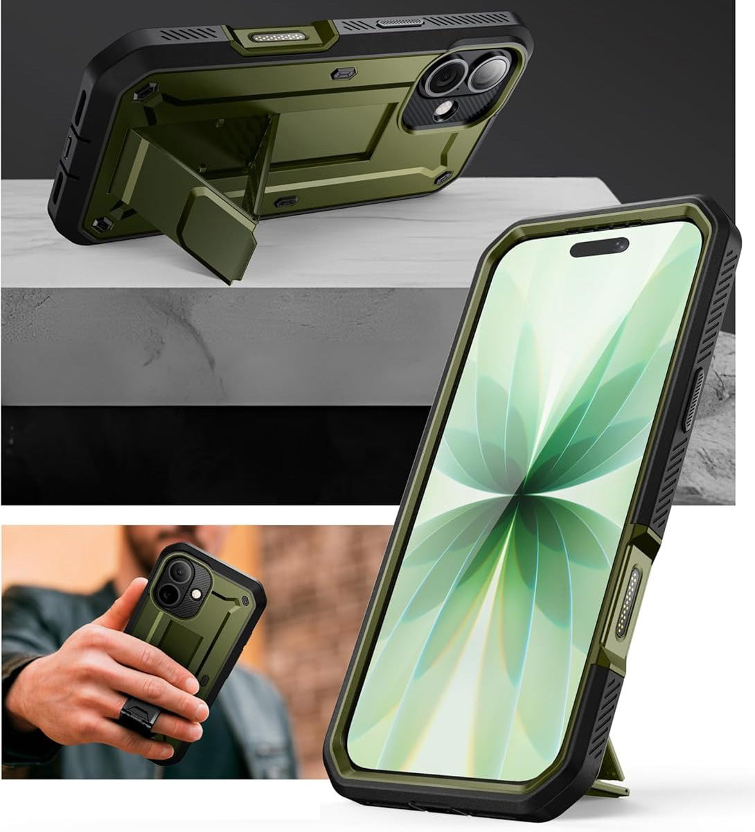 Handyhülle für iPhone 17, Supcase UB Pro SP (CC), Schwarz-Grün