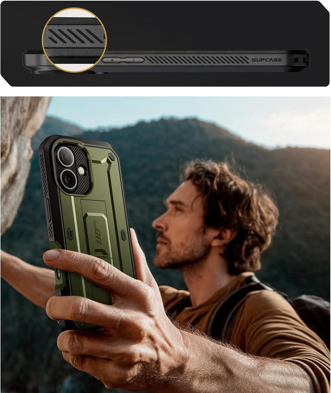 Handyhülle für iPhone 17, Supcase UB Pro SP (CC), Schwarz-Grün