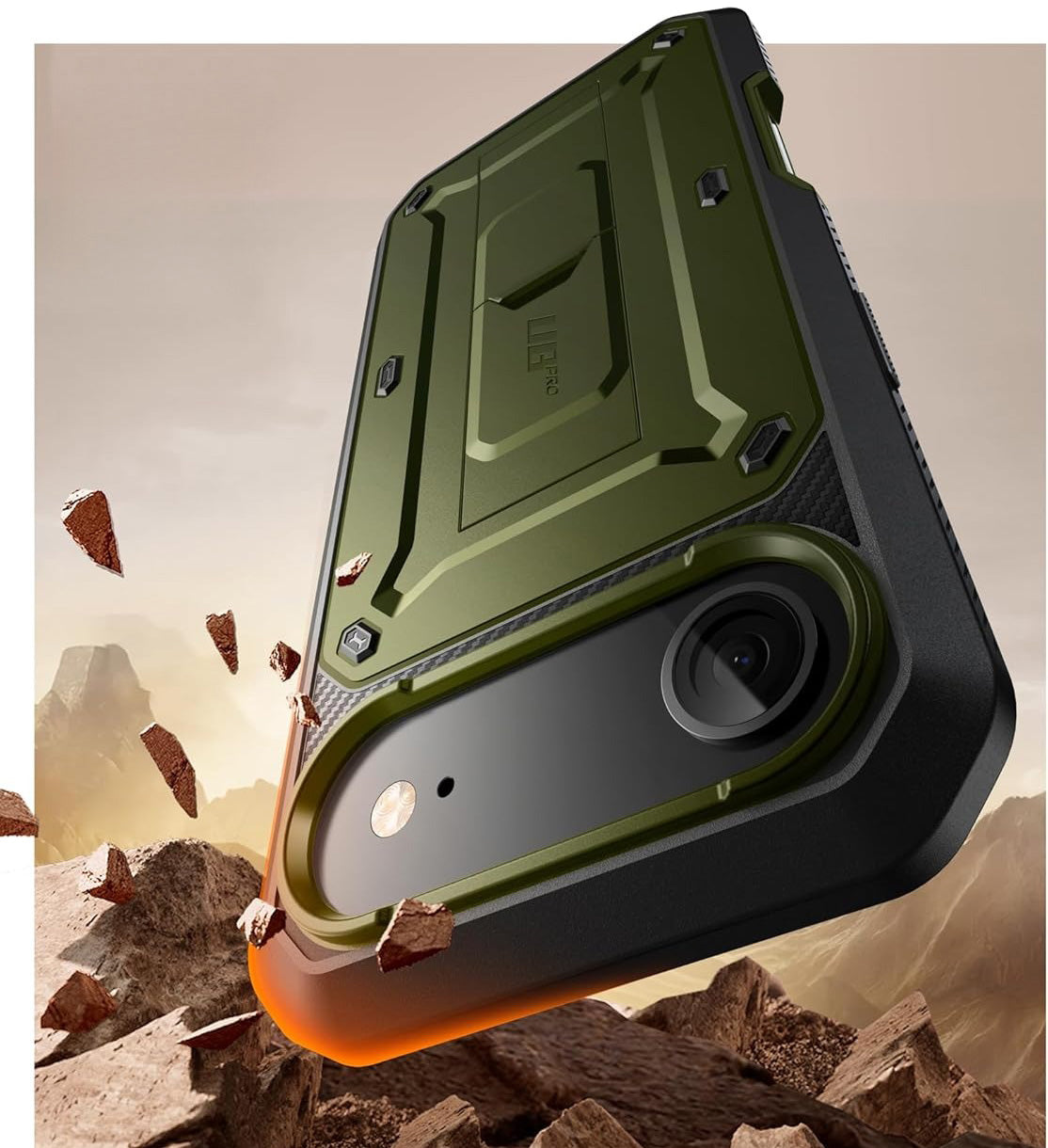 Handyhülle für iPhone Air, Supcase UB Pro SP (CC), Schwarz-Grün