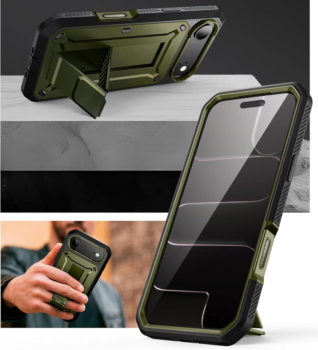 Handyhülle für iPhone Air, Supcase UB Pro SP (CC), Schwarz-Grün