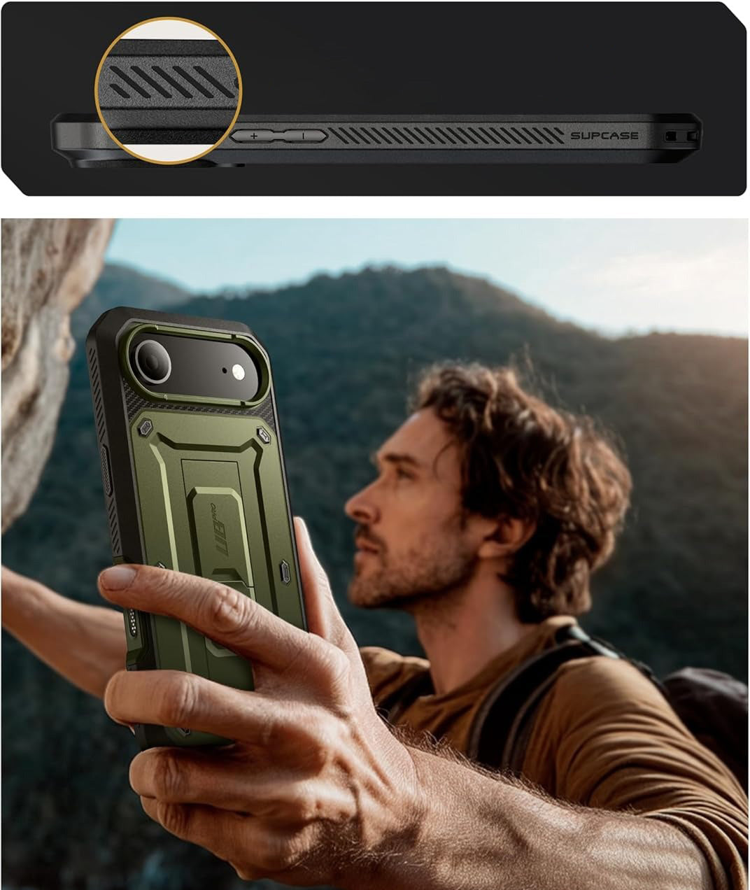 Handyhülle für iPhone Air, Supcase UB Pro SP (CC), Schwarz-Grün