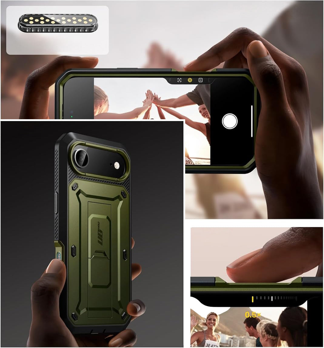 Handyhülle für iPhone Air, Supcase UB Pro SP (CC), Schwarz-Grün