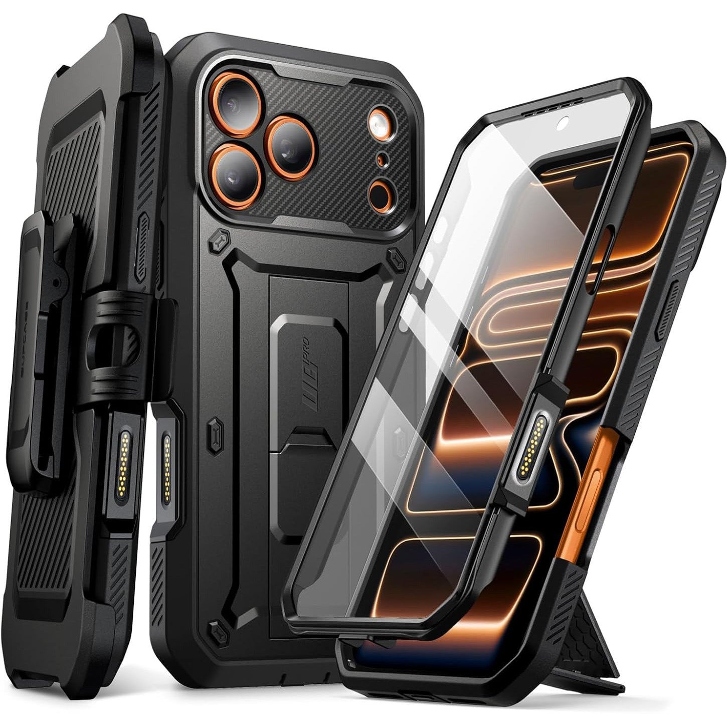 Handyhülle für iPhone 17 Pro, Supcase UB Pro SP (CC), Schwarz