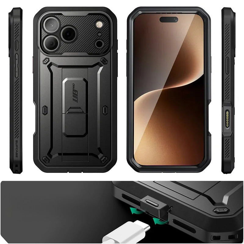 Handyhülle für iPhone 17 Pro, Supcase UB Pro SP (CC), Schwarz