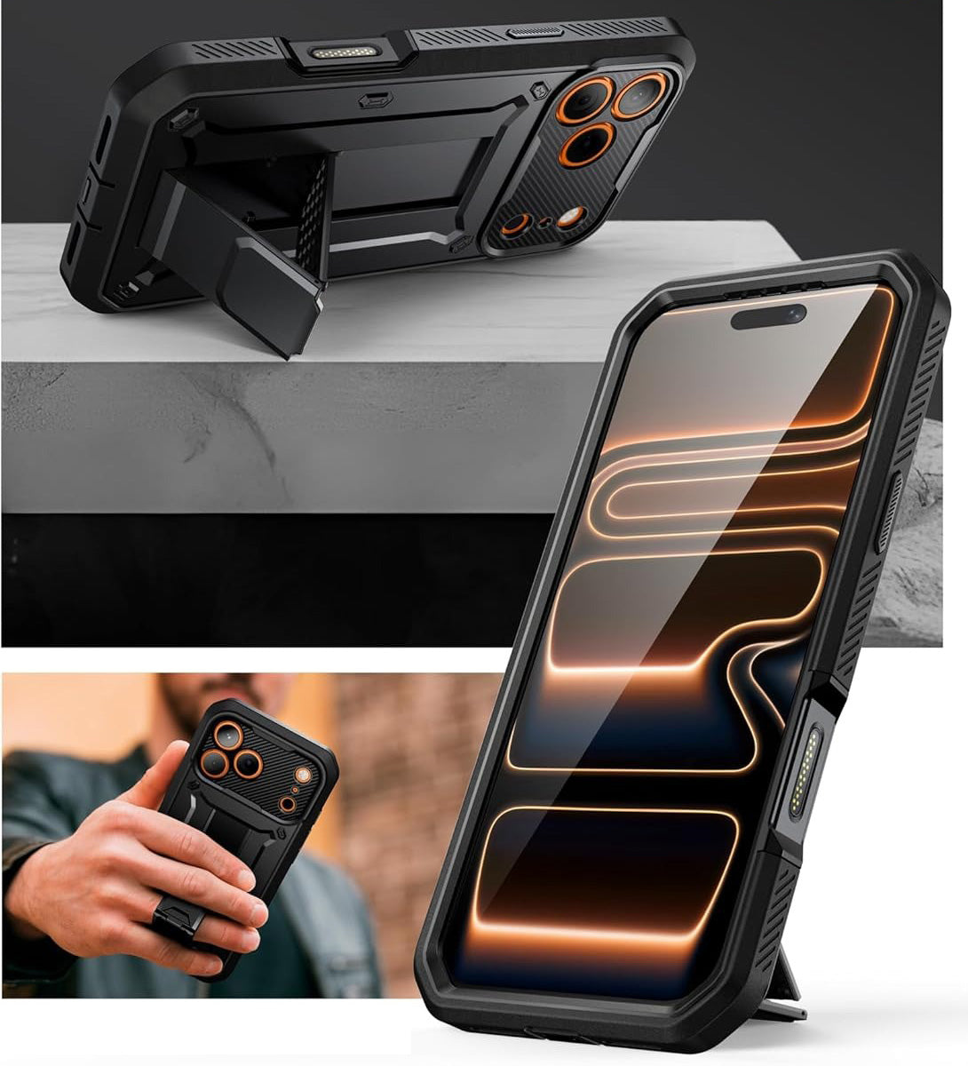 Handyhülle für iPhone 17 Pro, Supcase UB Pro SP (CC), Schwarz
