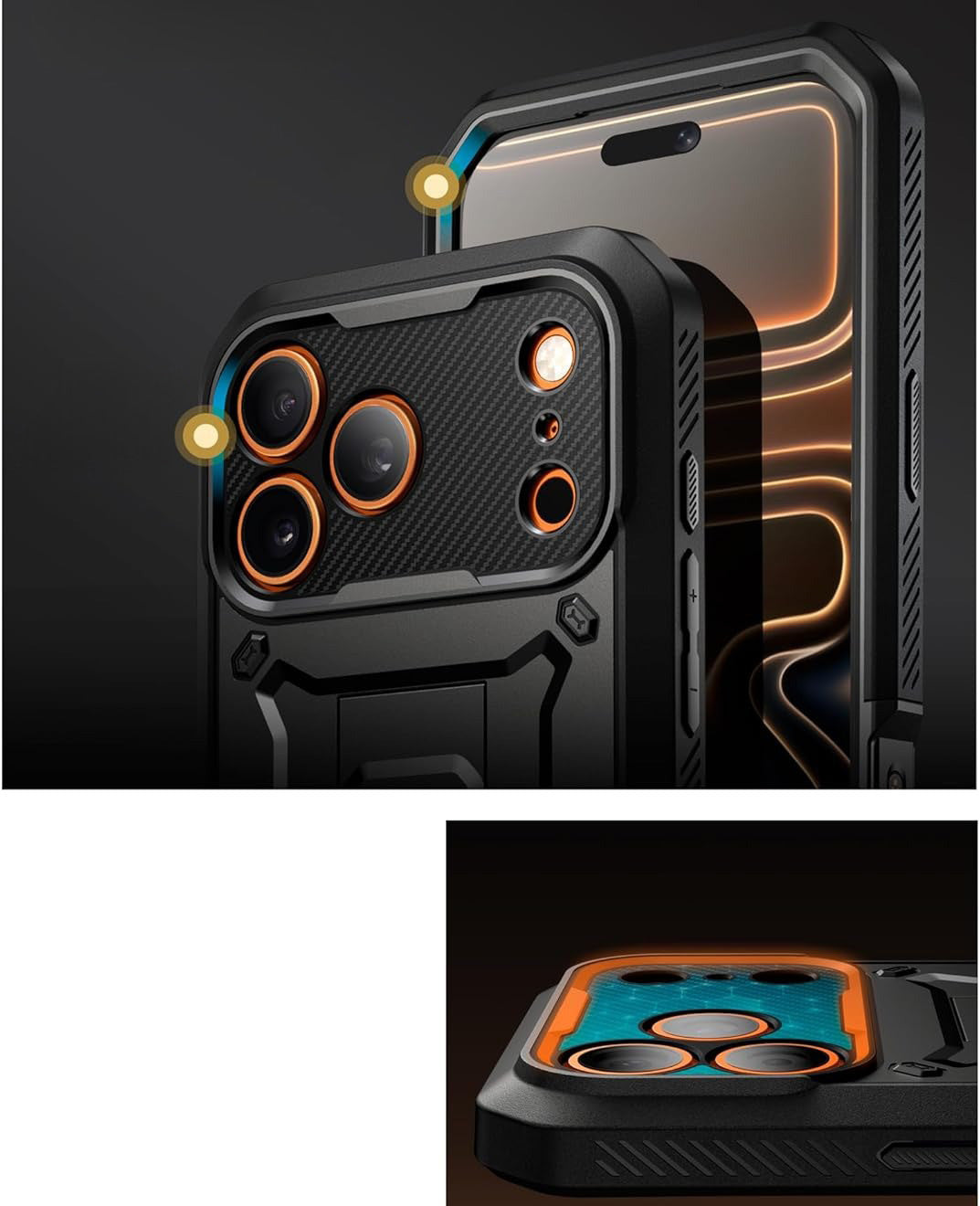 Handyhülle für iPhone 17 Pro, Supcase UB Pro SP (CC), Schwarz