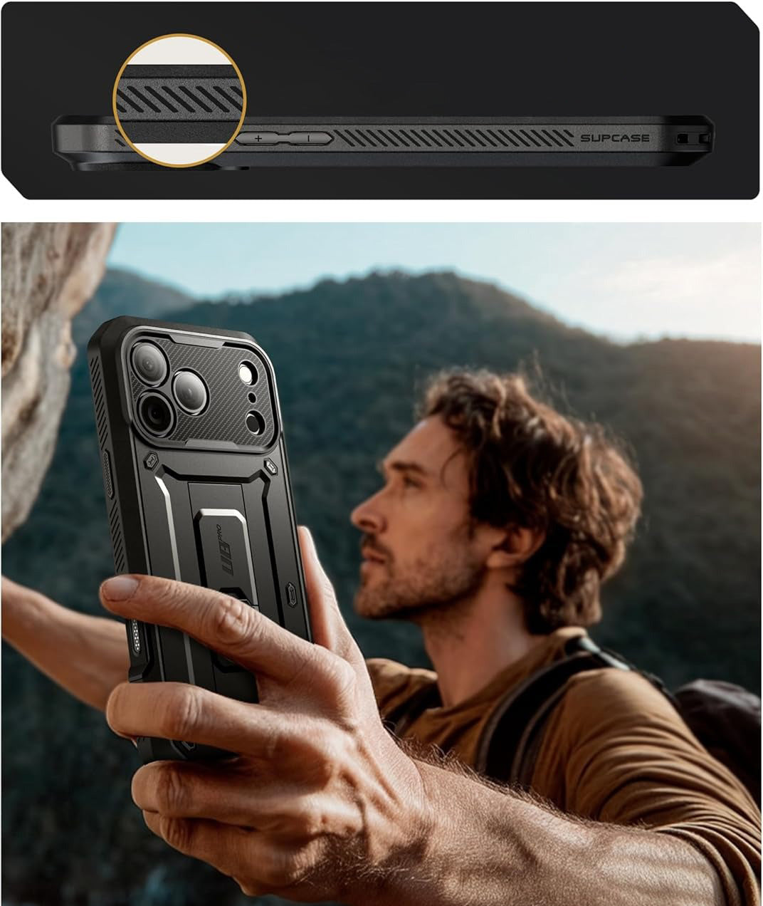 Handyhülle für iPhone 17 Pro, Supcase UB Pro SP (CC), Schwarz