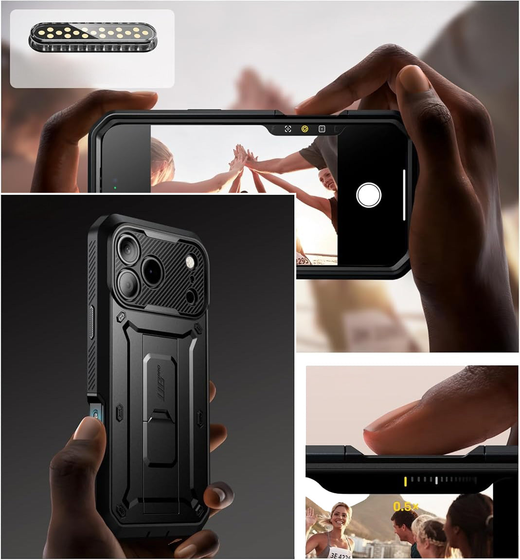 Handyhülle für iPhone 17 Pro, Supcase UB Pro SP (CC), Schwarz