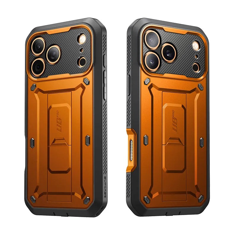 Handyhülle für iPhone 17 Pro, Supcase UB Pro SP (CC), Schwarz-Orange