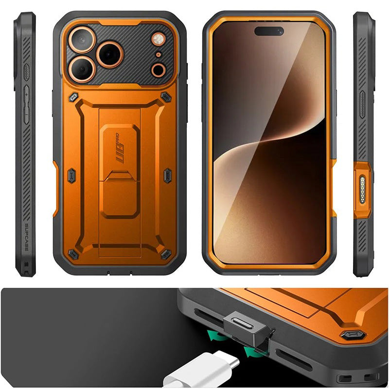 Handyhülle für iPhone 17 Pro Max, Supcase UB Pro SP (CC), Schwarz-Orange