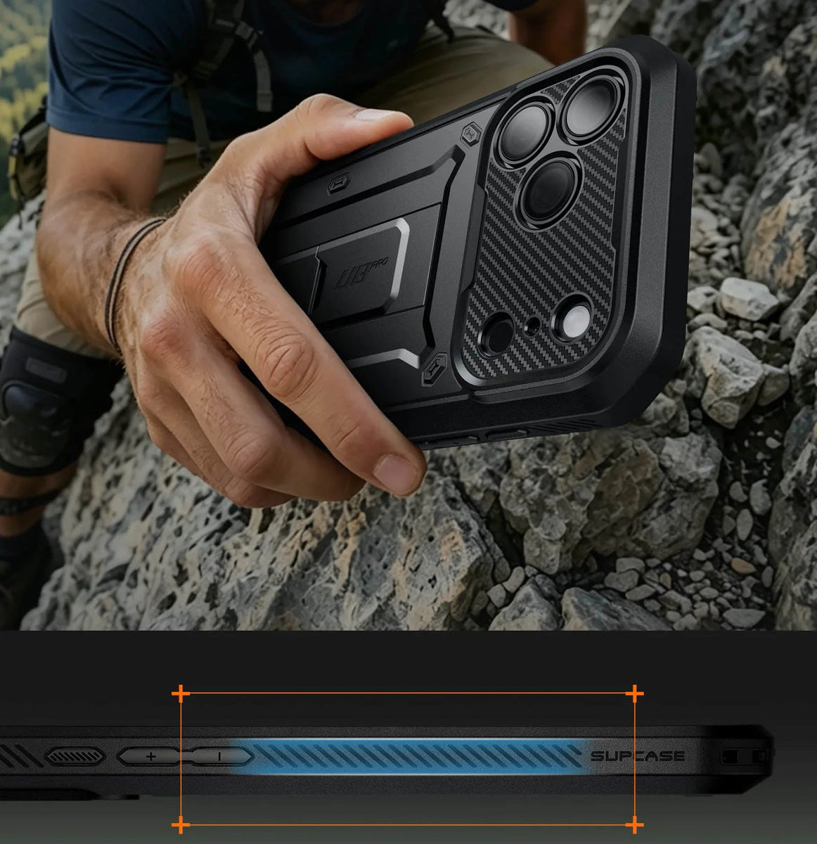 Handyhülle für iPhone 18 Pro Max, Supcase UB Pro SP (CC), Schwarz (8/13)