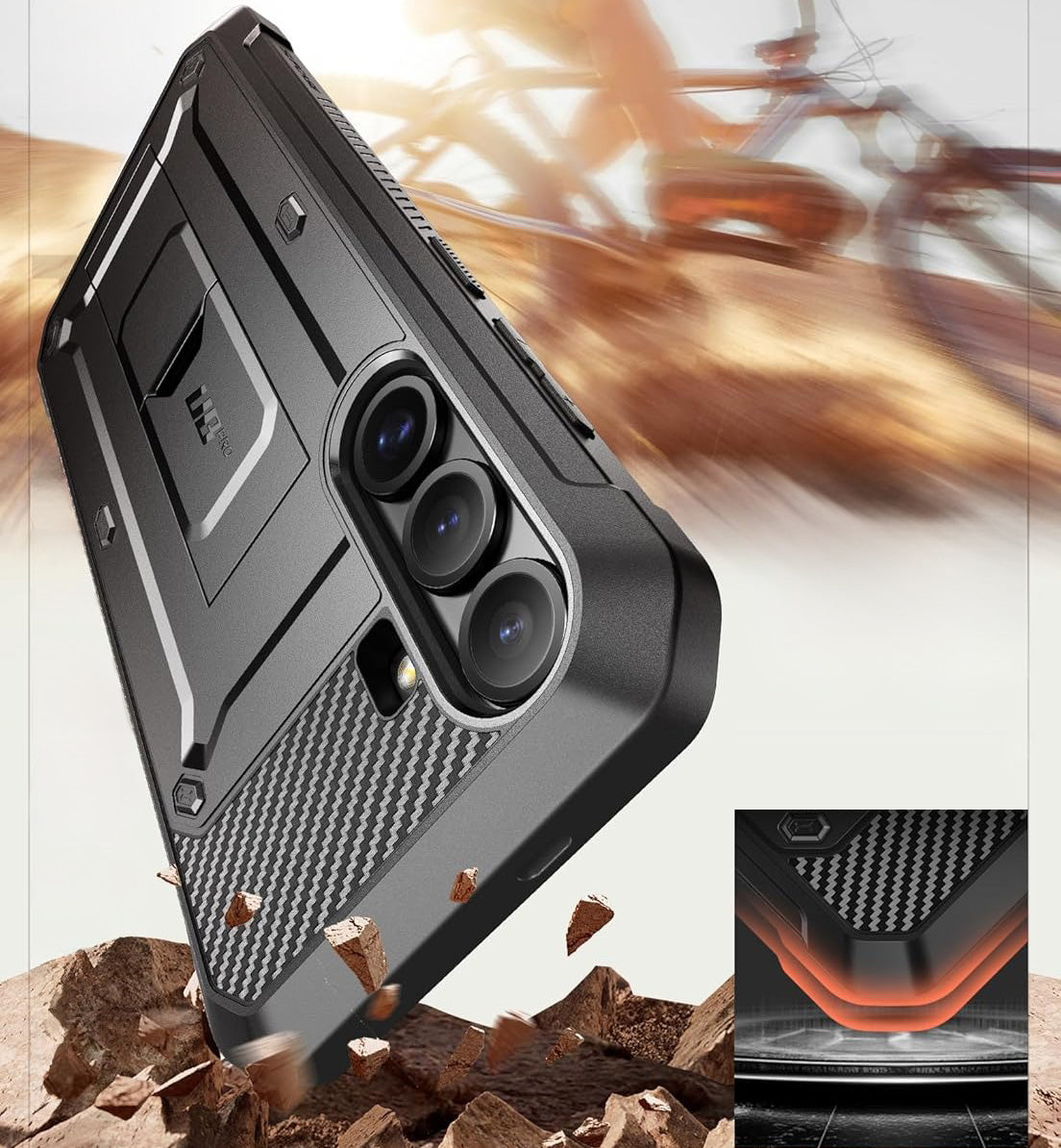 Handyhülle für Galaxy S25 FE, Supcase UB Pro SP, Schwarz