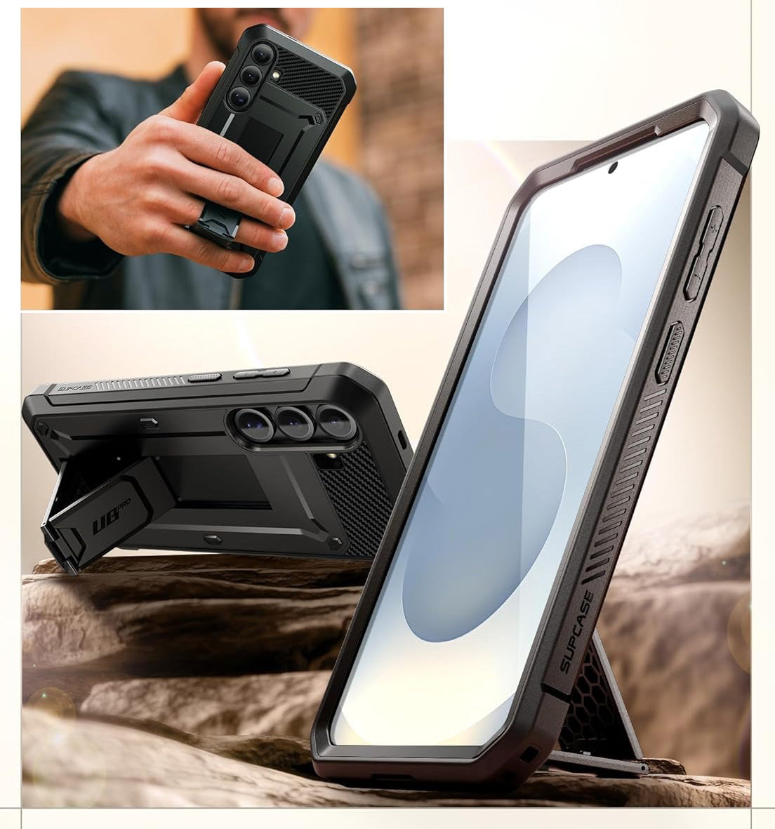 Handyhülle für Galaxy S25 FE, Supcase UB Pro SP, Schwarz