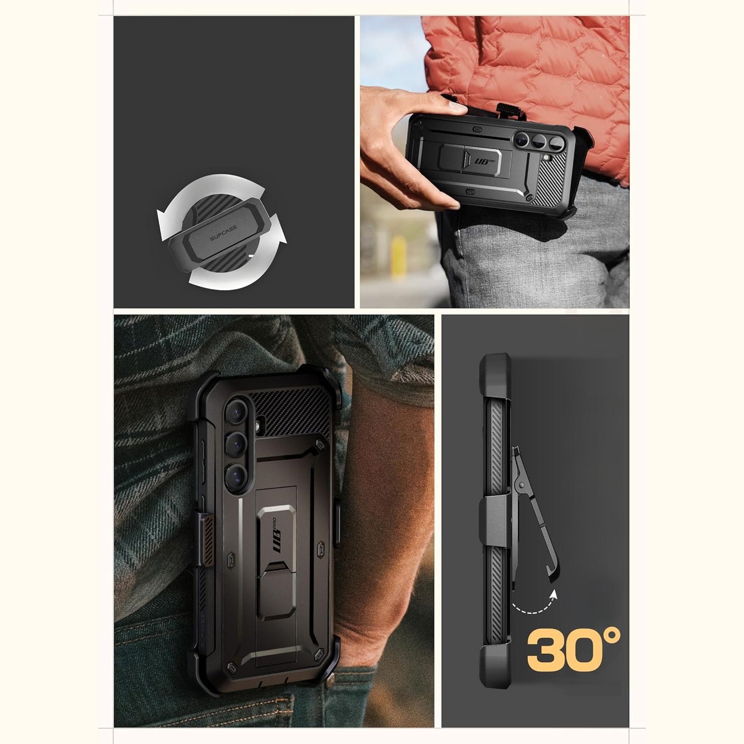 Handyhülle für Galaxy S25 FE, Supcase UB Pro SP, Schwarz