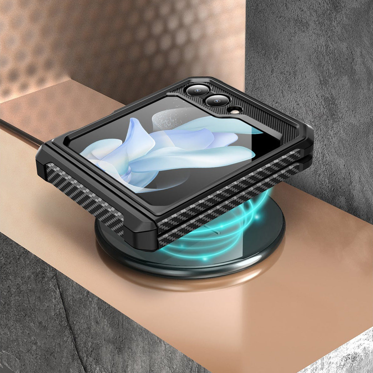 Schutzhülle Supcase UB Pro BackSP für Galaxy Z Flip5, Schwarz