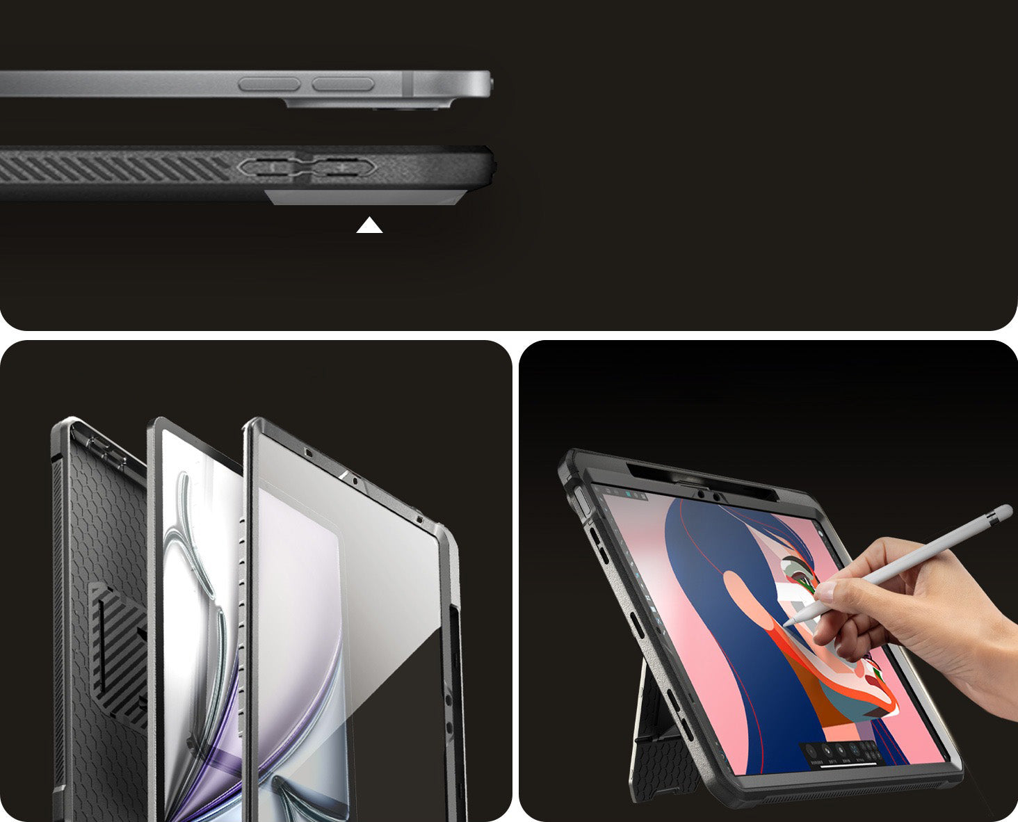 Schutzhülle für iPad Air 13" 2025 / 2024, Supcase UB Pro Pencil SP, Schwarz