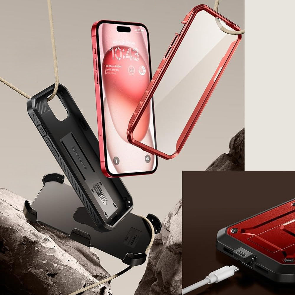 Schutzhülle für iPhone 15, Supcase UB Pro SP, Rot