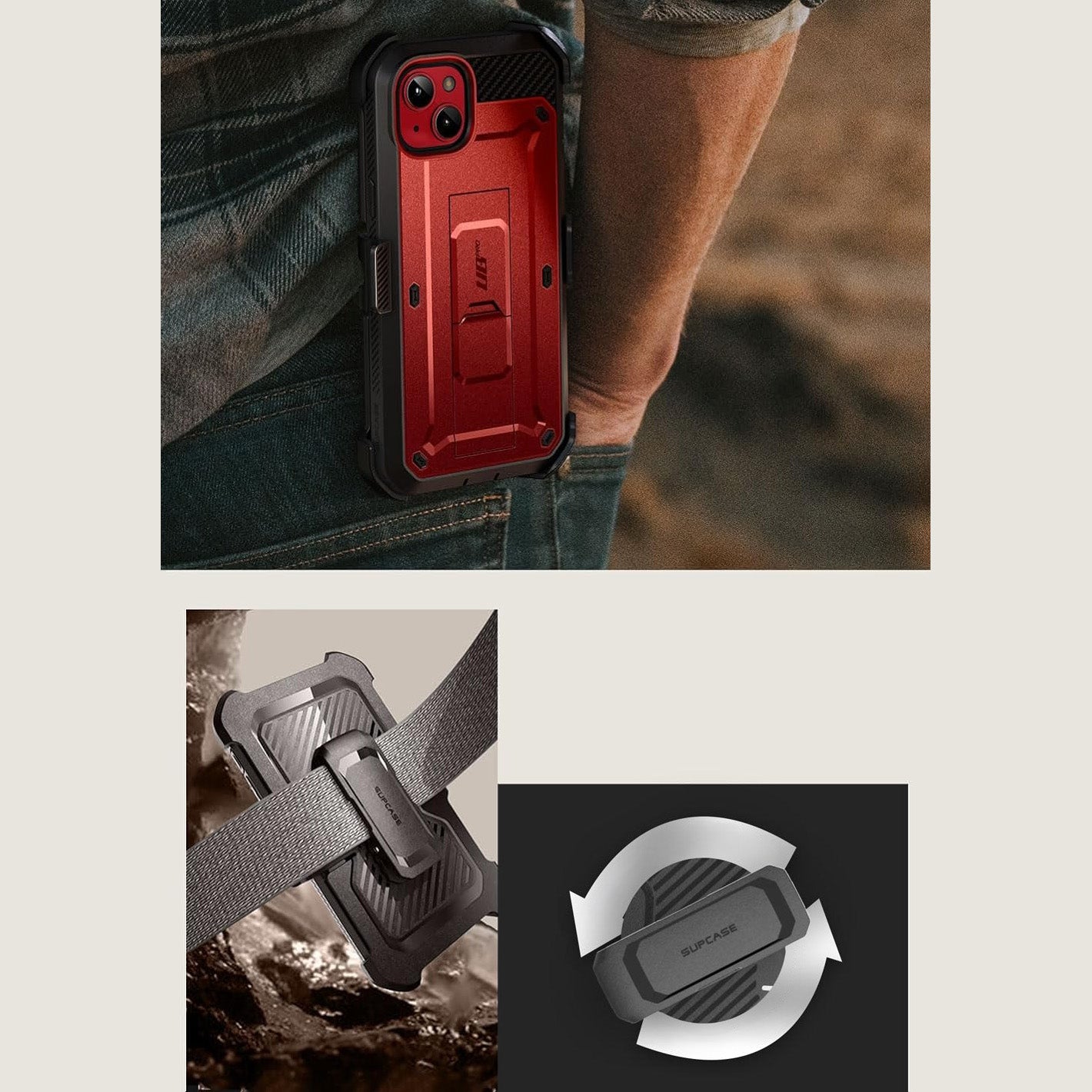 Schutzhülle für iPhone 15, Supcase UB Pro SP, Rot