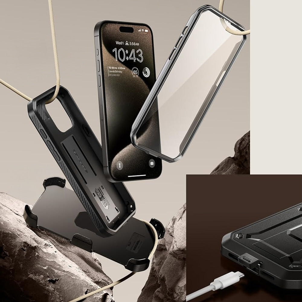 Schutzhülle Supcase UB Pro SP für iPhone 15 Pro Max, Schwarz