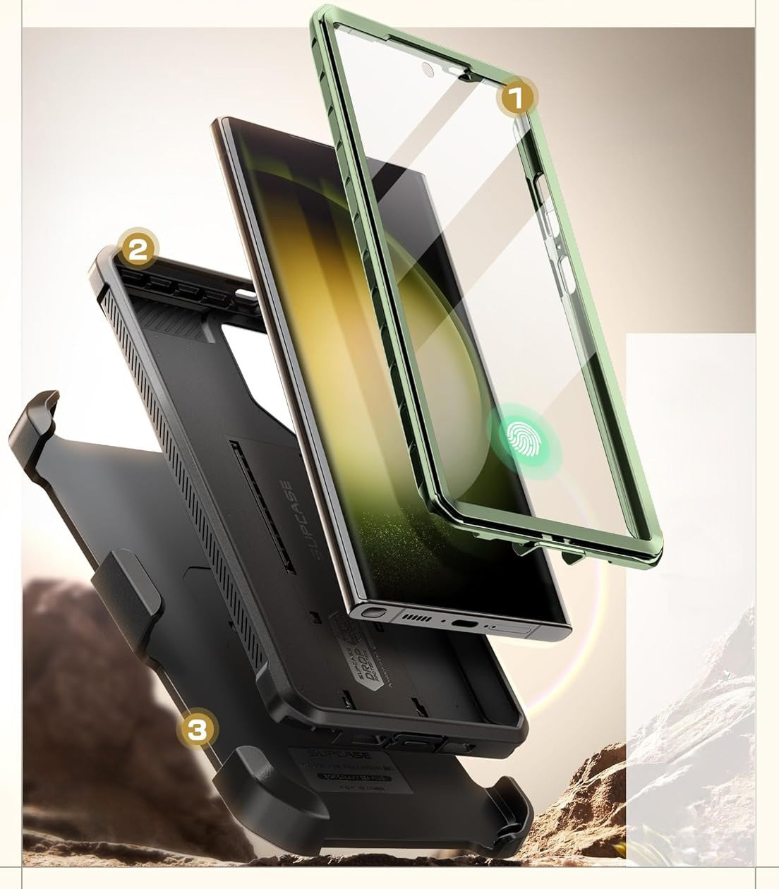 Schutzhülle für Galaxy S24 Ultra, Supcase UB Pro SP+noSP, Grün