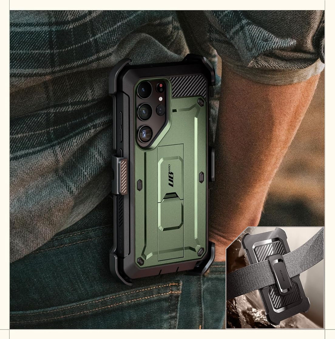 Schutzhülle für Galaxy S24 Ultra, Supcase UB Pro SP+noSP, Grün