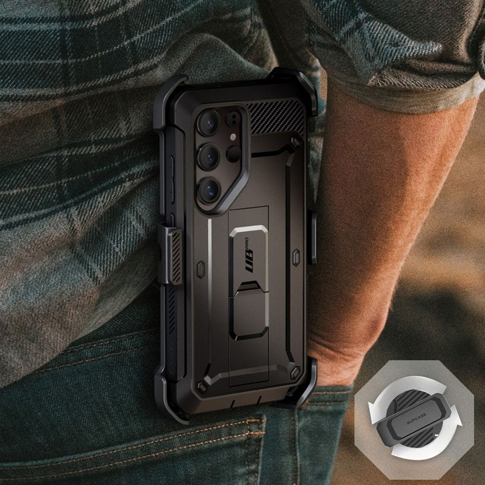 Handyhülle für Galaxy S25 Ultra, Supcase UB Pro SP+noSP, Schwarz