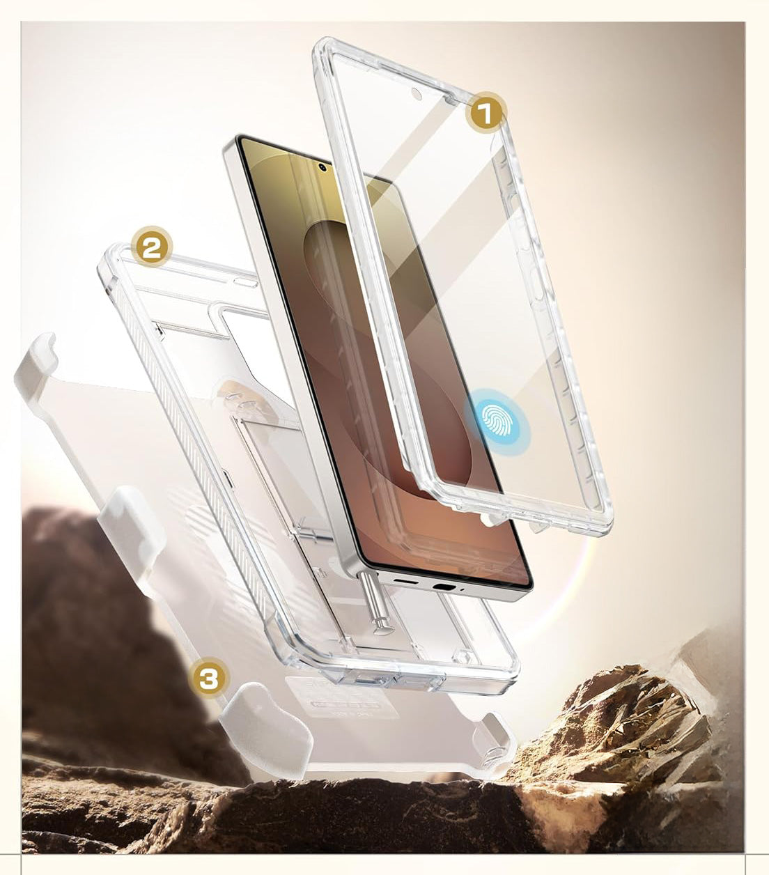 Handyhülle für Galaxy S25 Ultra, Supcase UB Pro SP+noSP, Transparent