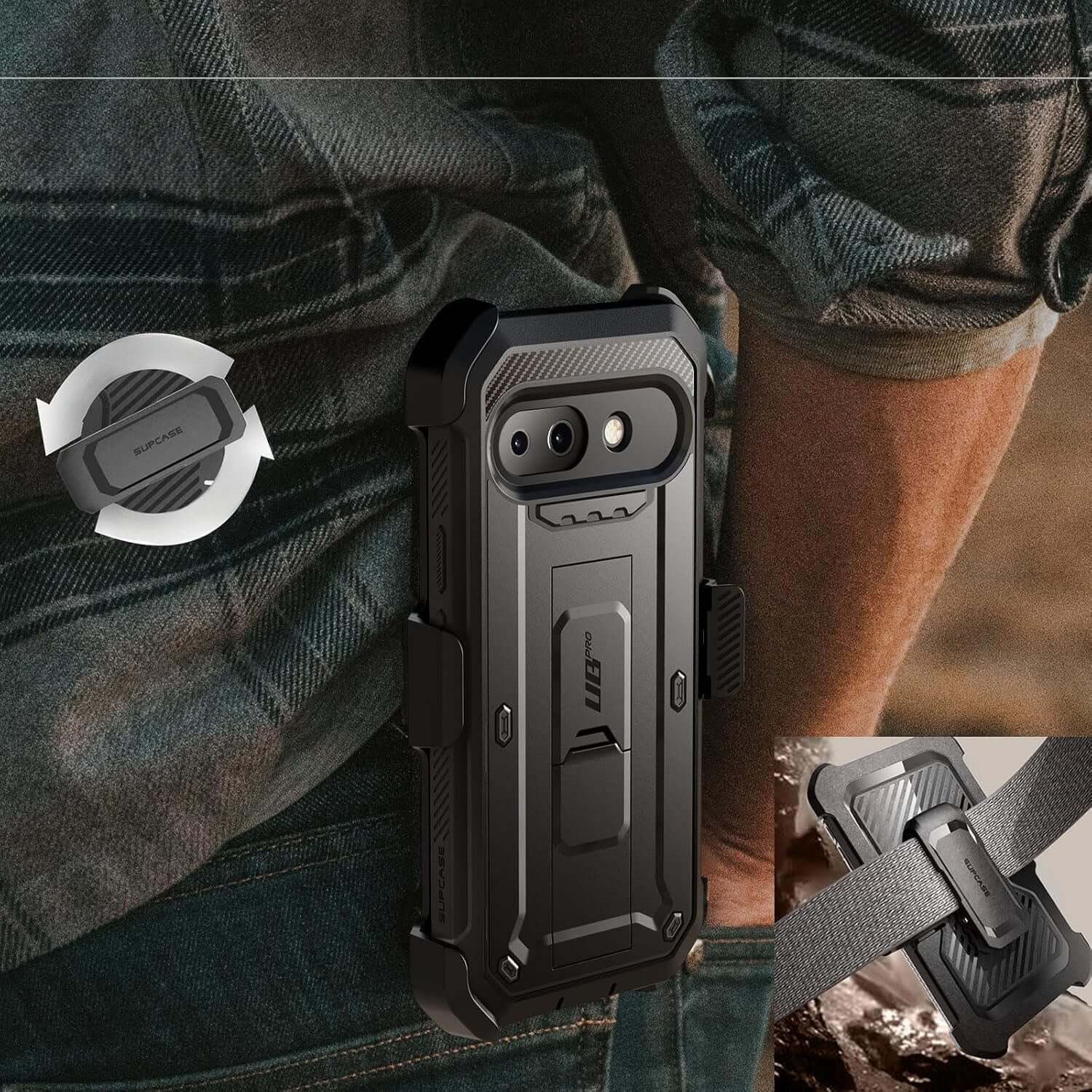 Handyhülle für Google Pixel 9a, Supcase UB Pro SP, Schwarz
