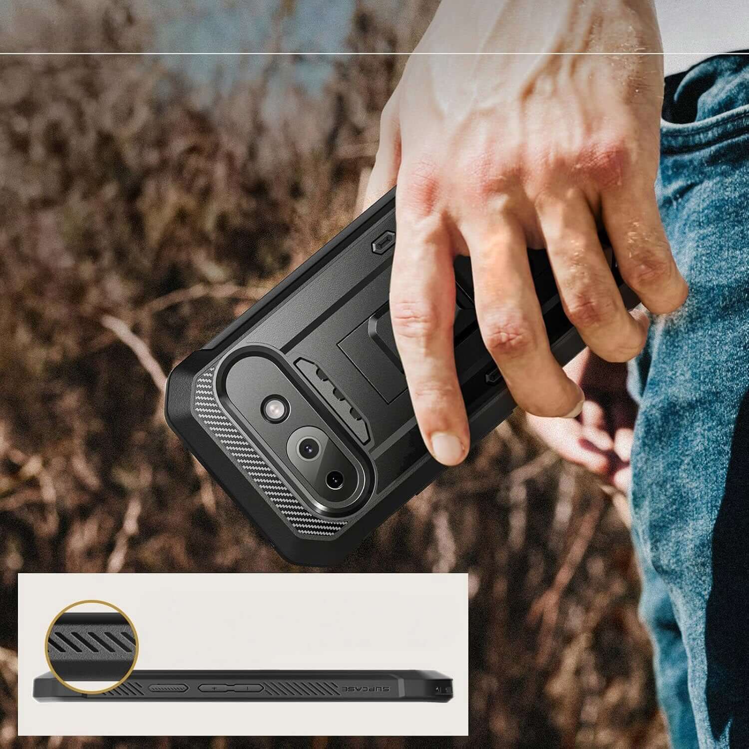 Handyhülle für Google Pixel 9a, Supcase UB Pro SP, Schwarz