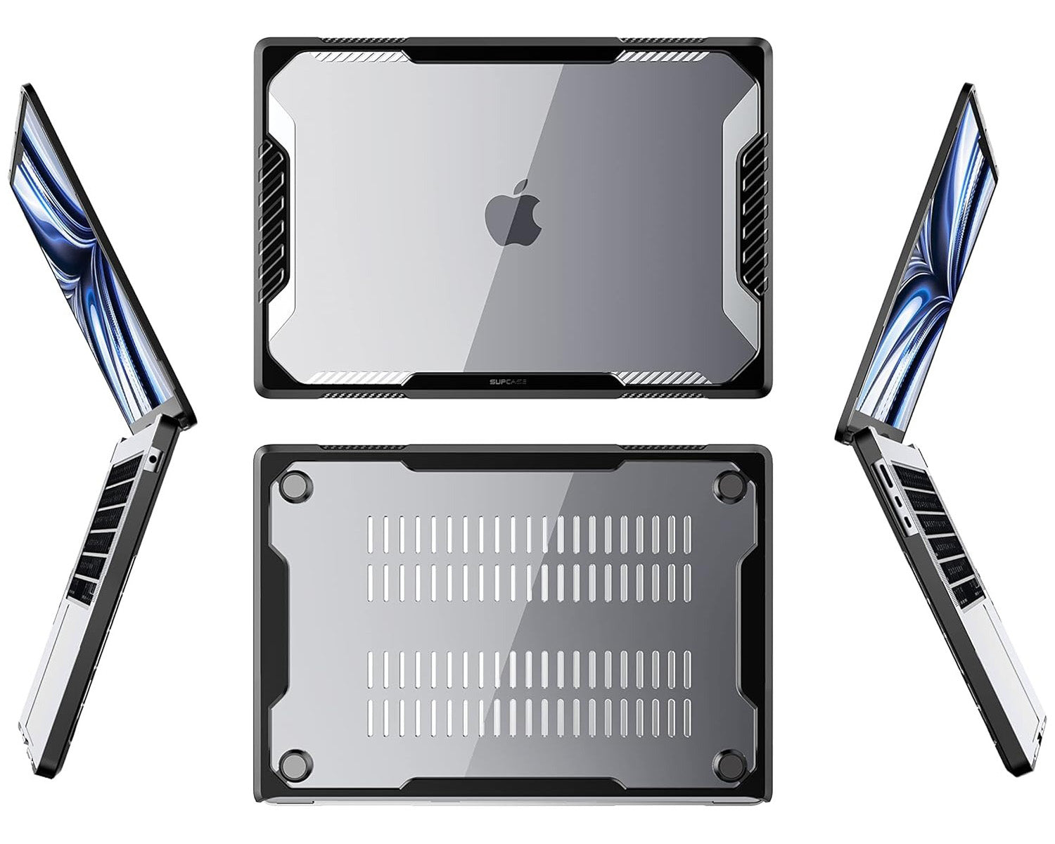 Schutzhülle für MacBook Air 13.6" M5 / M4 / M3 / M2, Supcase Unicorn Beetle UB, Schwarz/Transparent